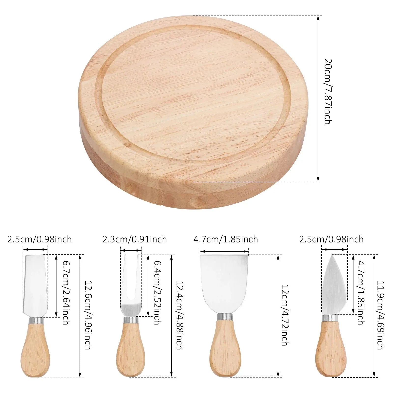 Deluxe cheese board with knife set