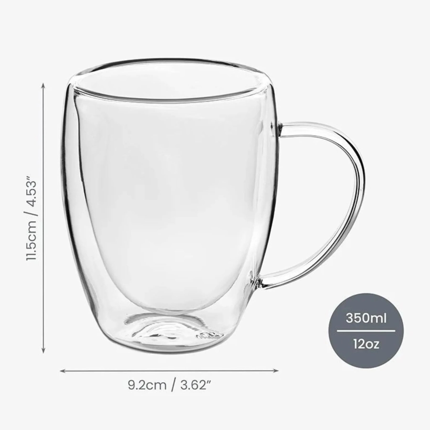 Double Wall Glass Mug with Handle