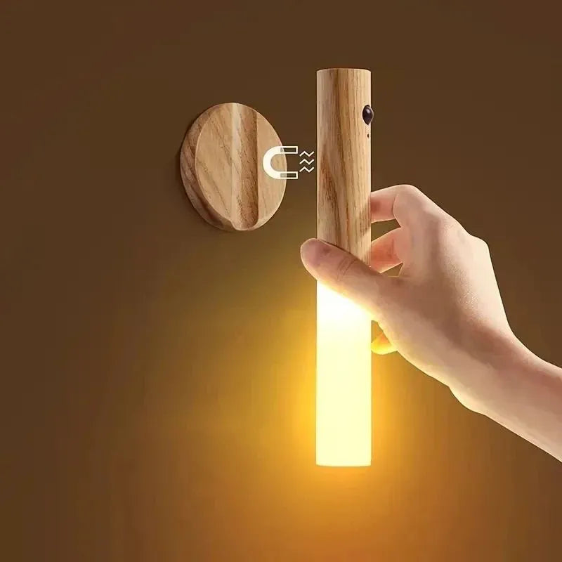Motion Sensor Wooden LED Night Light