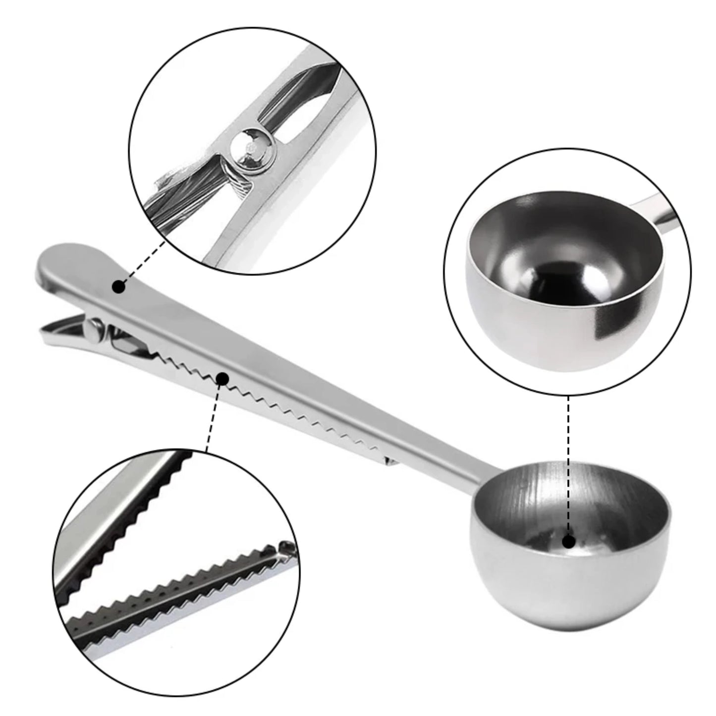 Premium Stainless Steel Coffee Spoon with Clip
