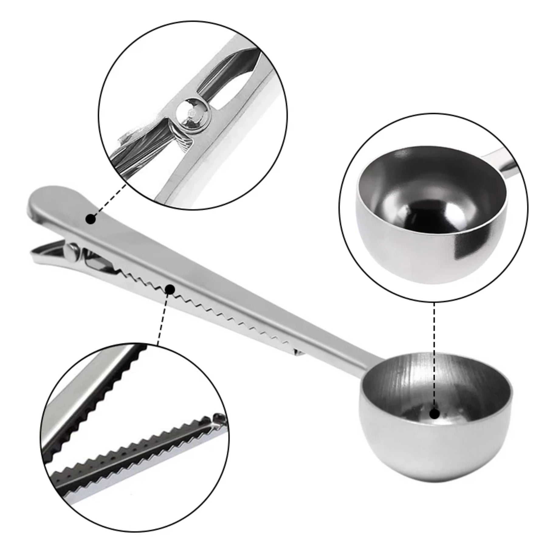 Premium Stainless Steel Coffee Spoon with Clip