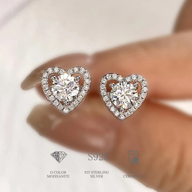Moissanite HeartGlow™ 925 Silver Earrings