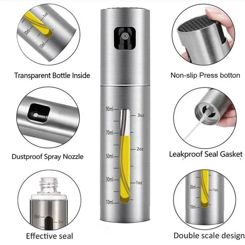 Stainless Steel Olive Oil & Vinegar Spray Bottle