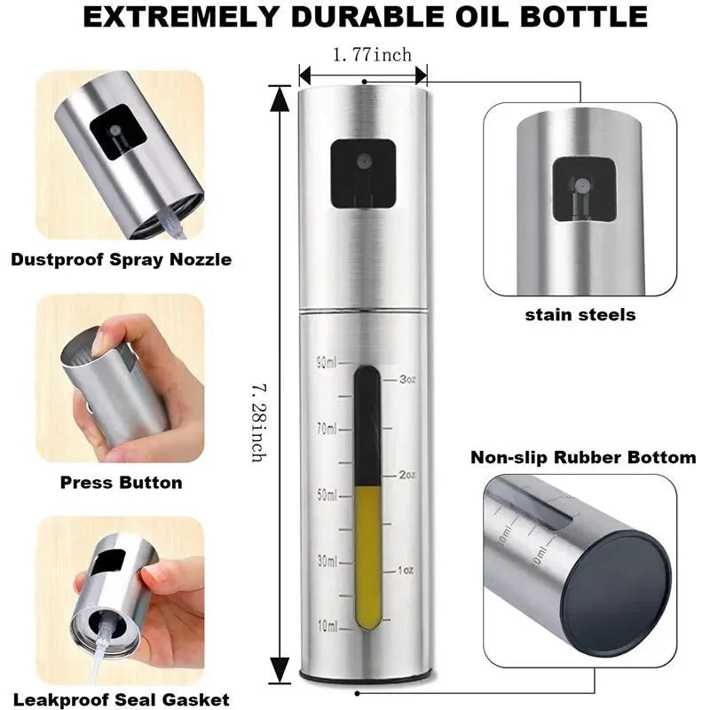 Stainless Steel Olive Oil & Vinegar Spray Bottle