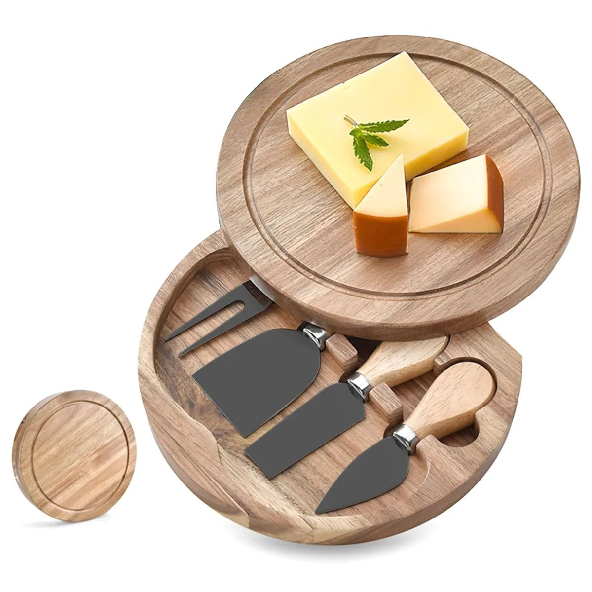Deluxe cheese board with knife set