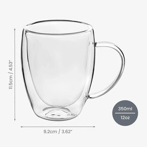 Double Wall Glass Mug with Handle