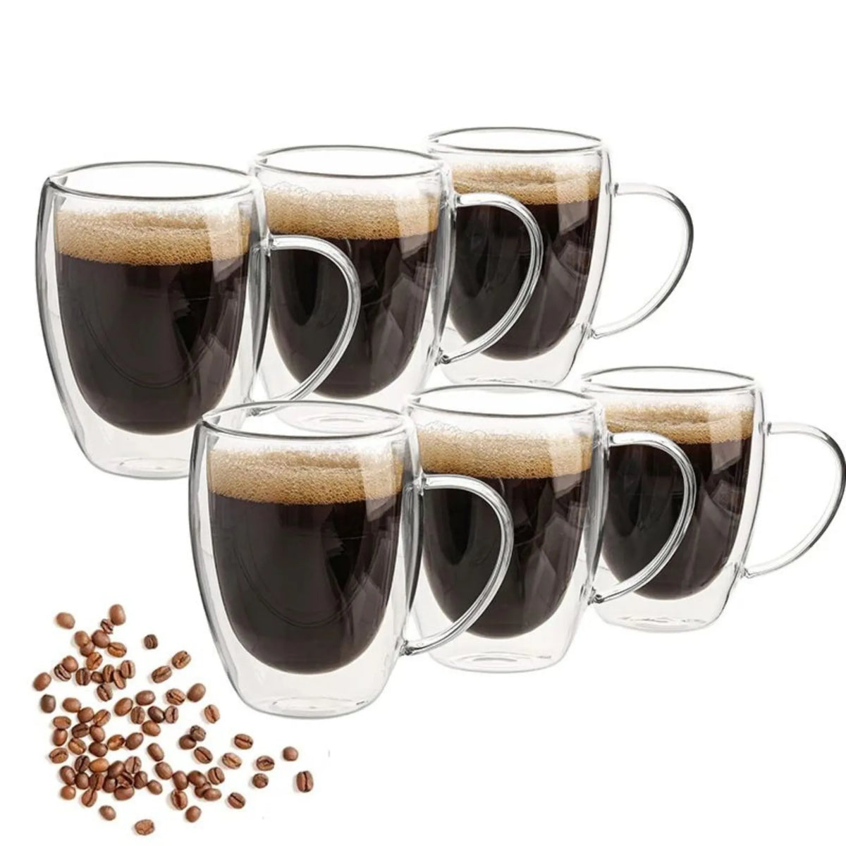 Double Wall Glass Mug with Handle