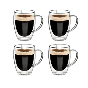 Double Wall Glass Mug with Handle