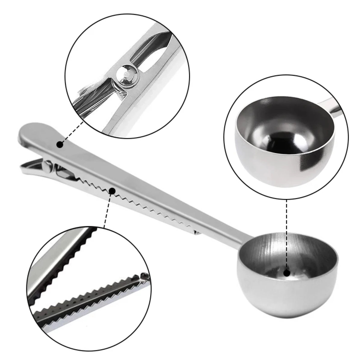 Premium Stainless Steel Coffee Spoon with Clip