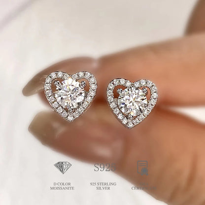 Moissanite HeartGlow™ 925 Silver Earrings